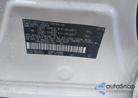 2018 Toyota Rav4 Hybrid Xle из США, поврежденный, VIN JTMRJREV9JD211625